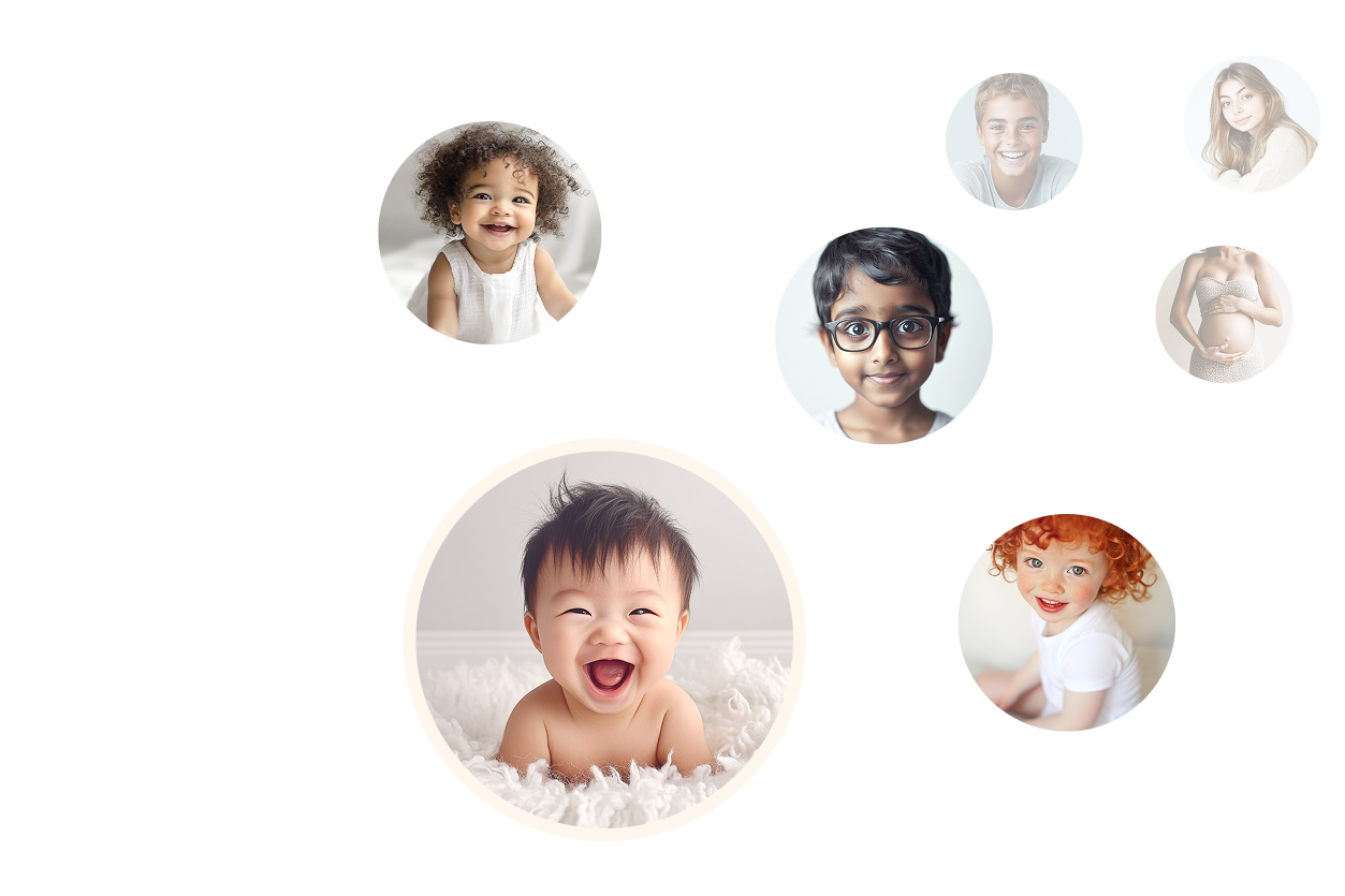 Babies at different stages of development